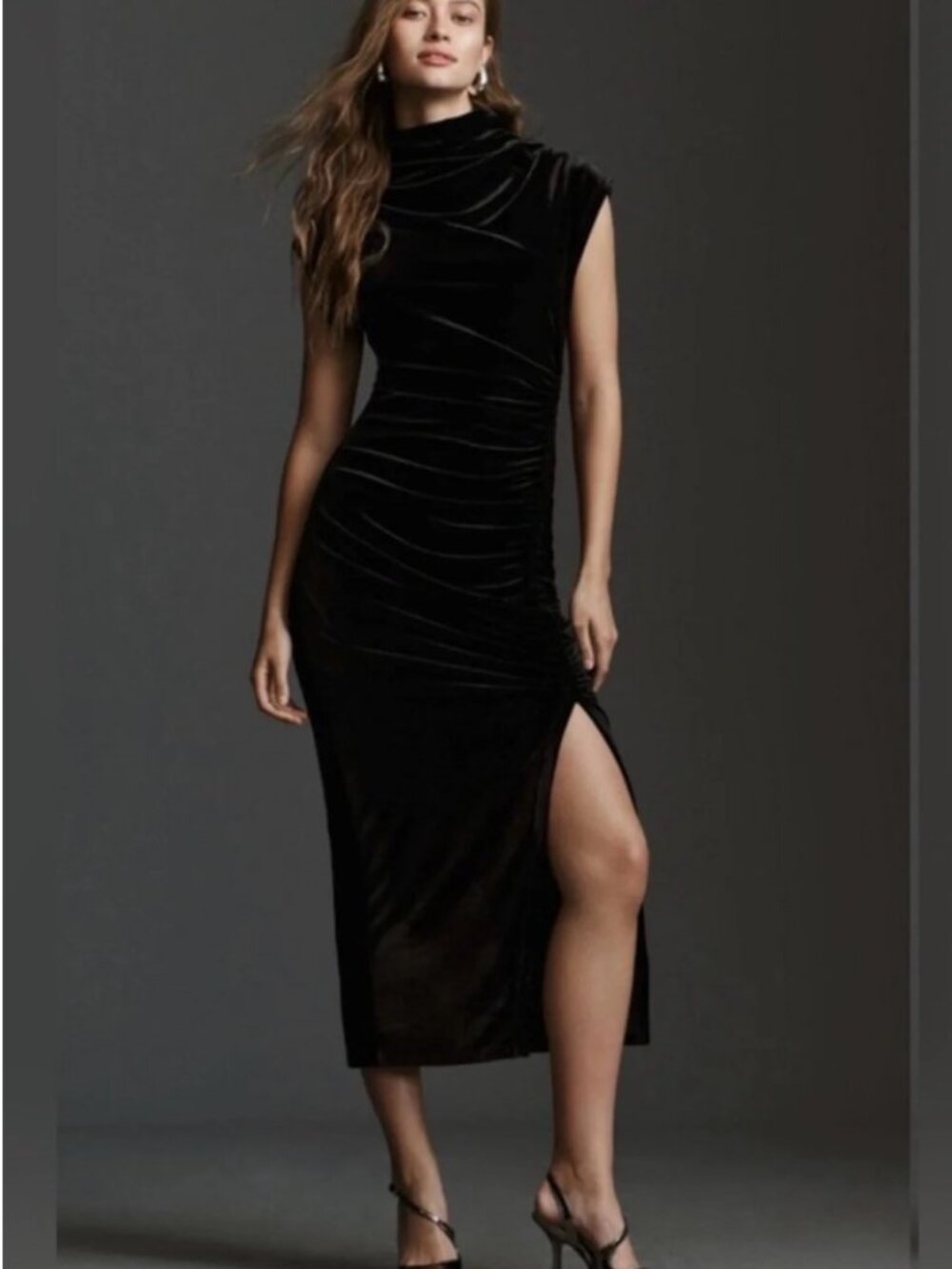 Anthropologie The Maya Ruched Cowl-Neck Dress